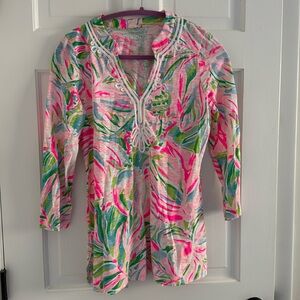 Like New Lilly Pink and Green Top